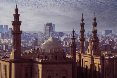 Top view shows The mosque-Madrasa of Sultan Hassan, Sultan Hasan complex, tourism in Egypt