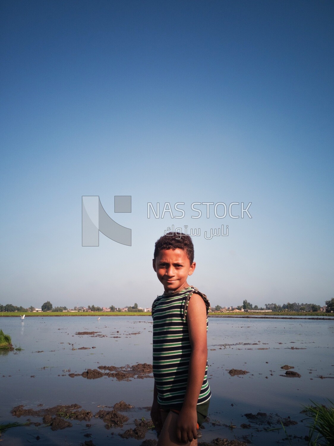 Boy standing in the field during the plowing of the land, Farm &amp; Agriculture, Cedar Nurseries