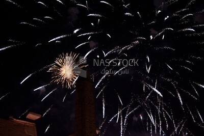 Fireworks over Karnak Temple, Egypt.