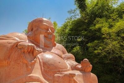 Statue in a Japanese garden in Egypt, nature