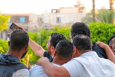 Group of friends taking a selfie, People