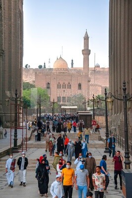People walking the street after the Eid prayer