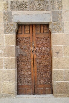 View of Wooden ornate door, History, Tourism in Egypt