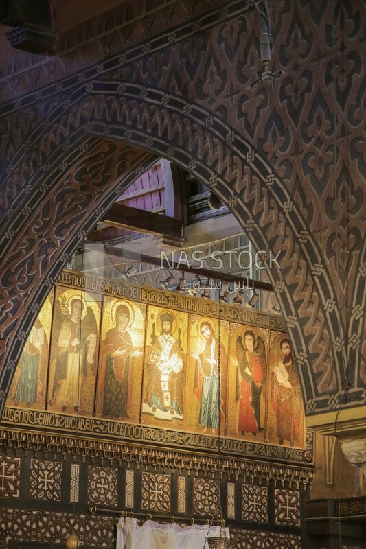 Icon panel above the iconostasis of the hanging church, History, Tourism in Egypt