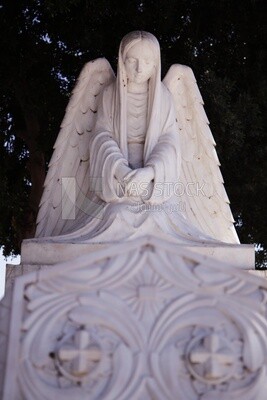 Angel sculpture in St. Mary graveyard in Cairo Coptic neighborhood