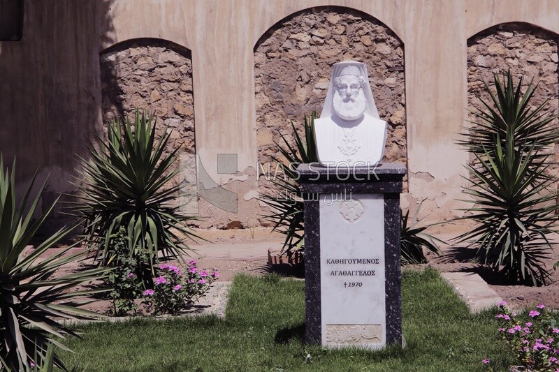 Statue in the small Coptic cemetery located inside a historical Christian district