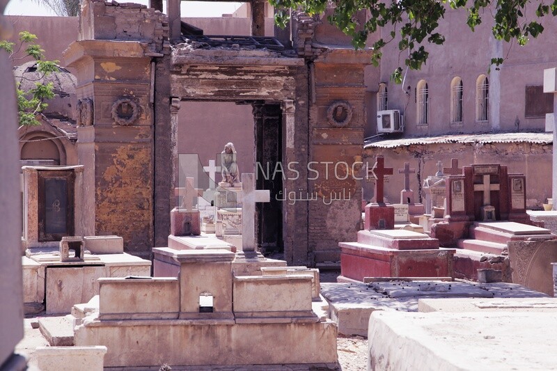 View of the Christian cemeteries in the coptic cairo district, History