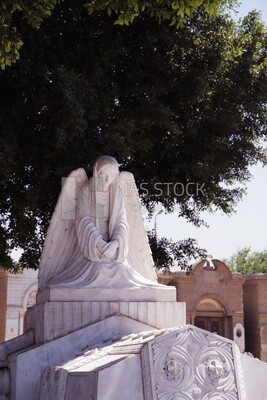 Angel sculpture in St. Mary graveyard in Cairo Coptic neighborhood