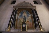 Picture and statue of the Virgin Mary in St. Joseph Church in Downtown A, Cairo, Egypt