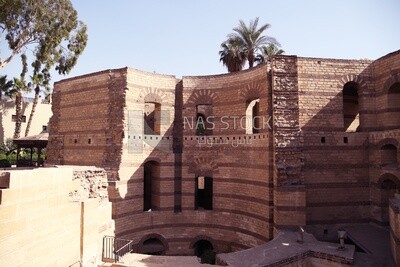 Babylon Fortress, the ruins of the Babylon Castle wall next to the Coptic Museum.Egypt