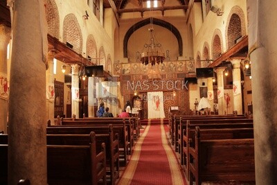 Ancient church of Saint Barbara from the inside, Egypt