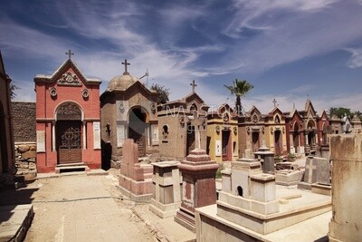 Coptic Christian cemetery in Cairo,Egypt