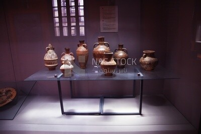 Archaeological utensils displayed inside the Coptic Museum, Egypt