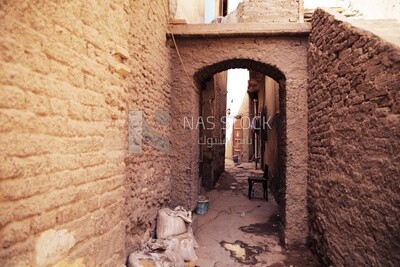 View of an old, empty traditional street in Cairo,  Egypt