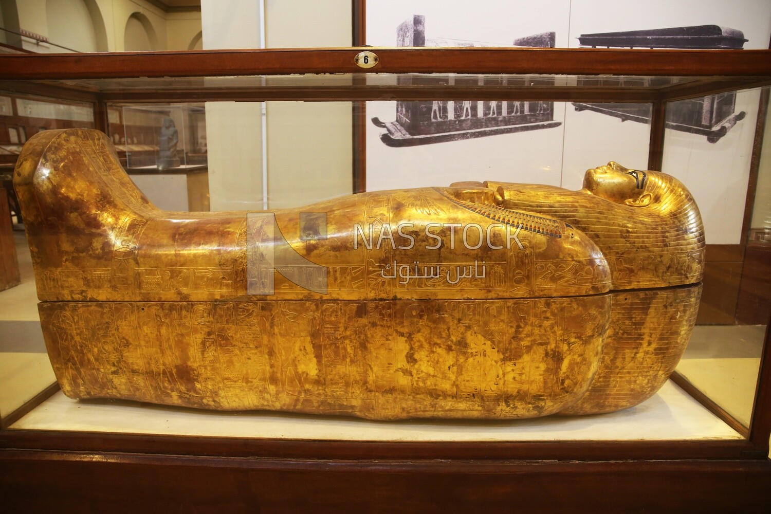 mummy&#39;s coffin is displayed in the Egyptian Museum, Egypt.