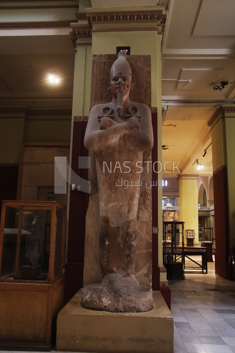 Pharaonic statue is displayed in the Egyptian Museum