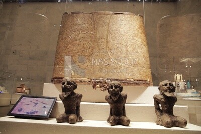 Antique statues , National Museum of Egyptian Civilization , Cairo, Egypt.