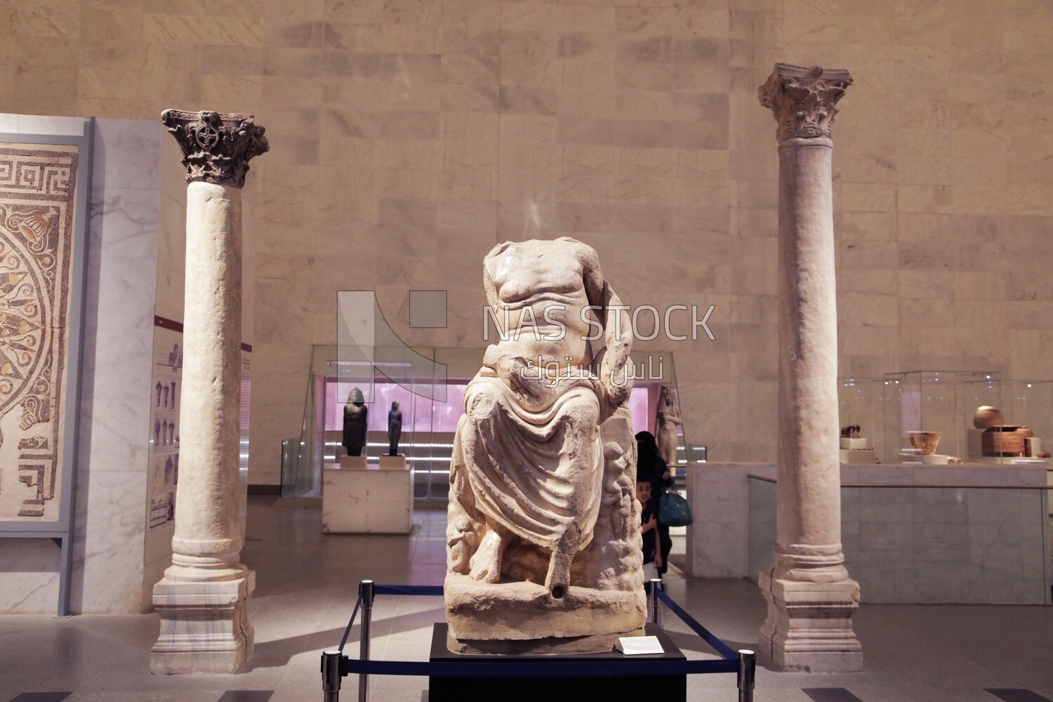Marble statue of the God Nilus , National Museum of Civilization in Cairo, Egypt.