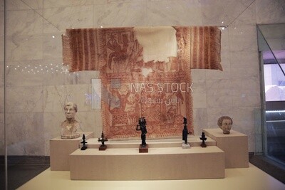Torn antique robe on display in the National Museum of Civilization, Cairo, Egypt