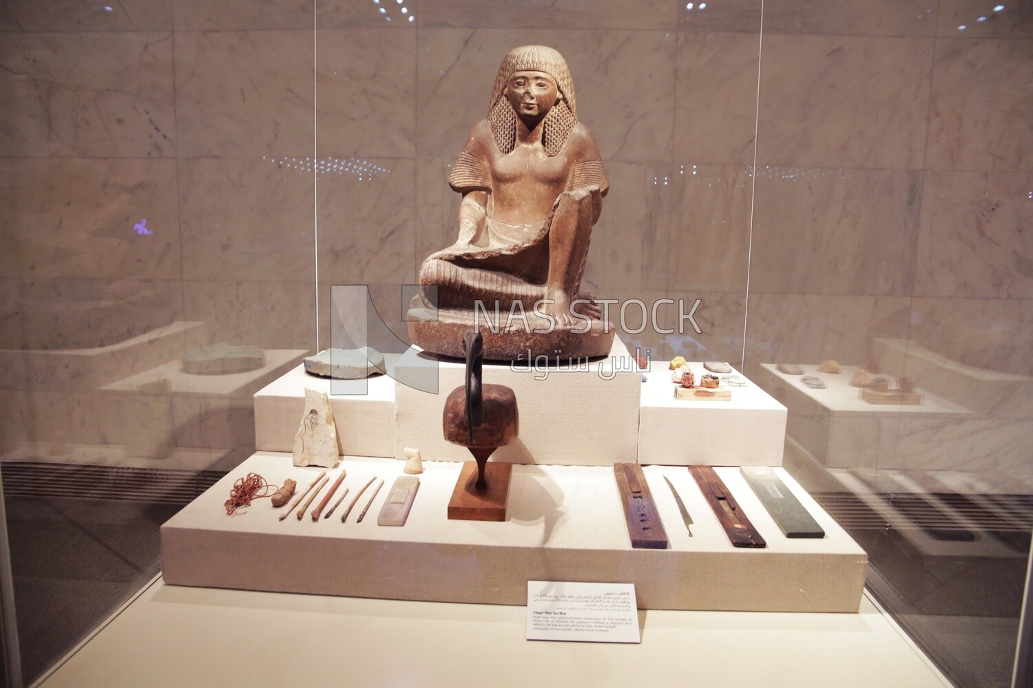 Statue of an Egyptian writer during the time of the Pharaohs ,Cairo, Egypt