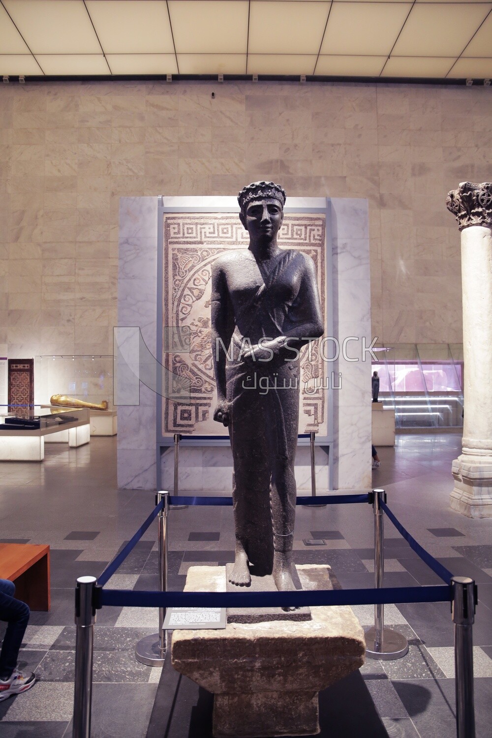 Granite-Sandstone statue of Dendera`s Governor, in the National Museum of Egyptian Civilization in Cairo, Egypt.