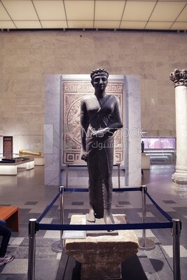 Granite-Sandstone statue of Dendera`s Governor, in the National Museum of Egyptian Civilization in Cairo, Egypt.