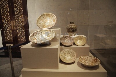 Some of the archaeological dishes , the National Museum of Civilization, Cairo, Egypt