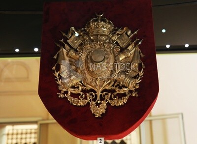 Gold medal on display in the Royal Chariot Museum, Cairo, Egypt.