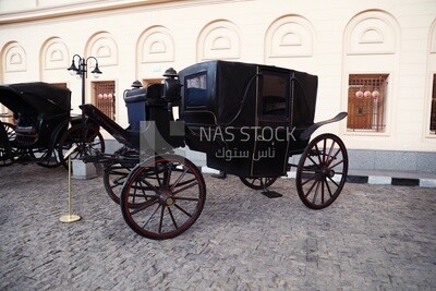 Chariot on display at the Royal Carriage Museum in Cairo, Egypt.