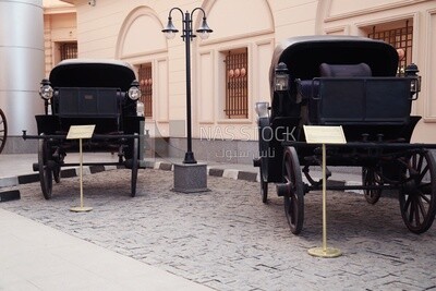 Main square of the Royal Chariot Museum, Cairo, Egypt.