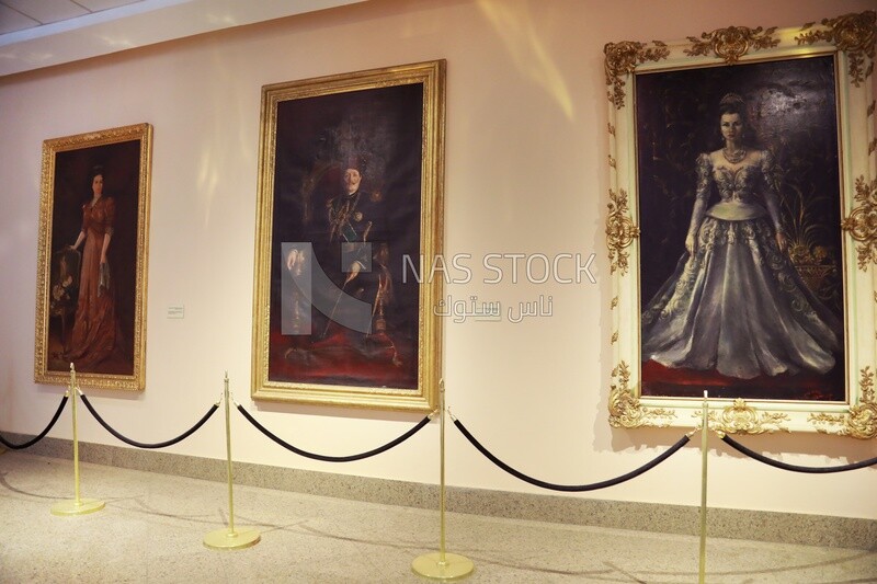 Oil paintings displayed in the Royal Chariot Museum, Cairo, Egypt.