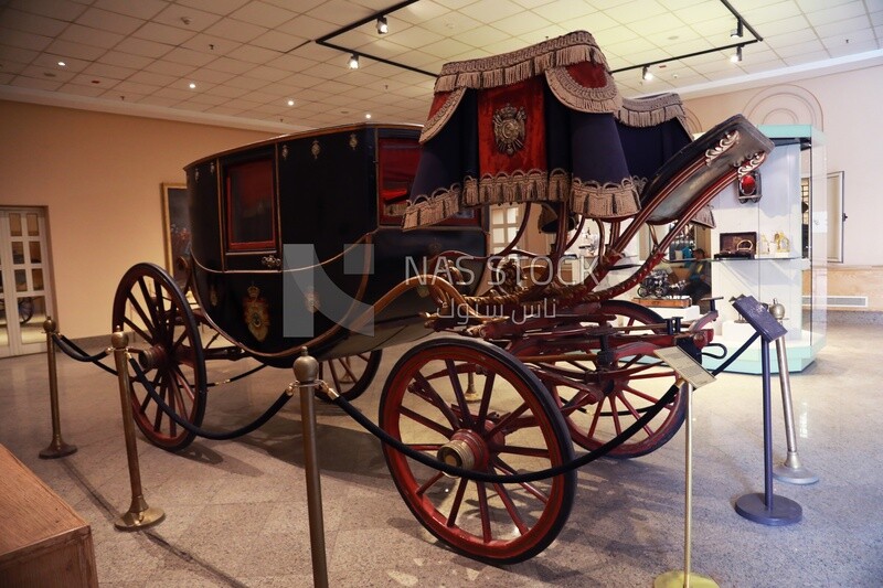 Royal carriage displayed in the Royal Chariot Museum, Cairo, Egypt.