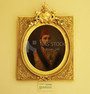 Oil painting of Khedive Muhammad Tawfiq ,  Royal Chariots Museum, Cairo, Egypt