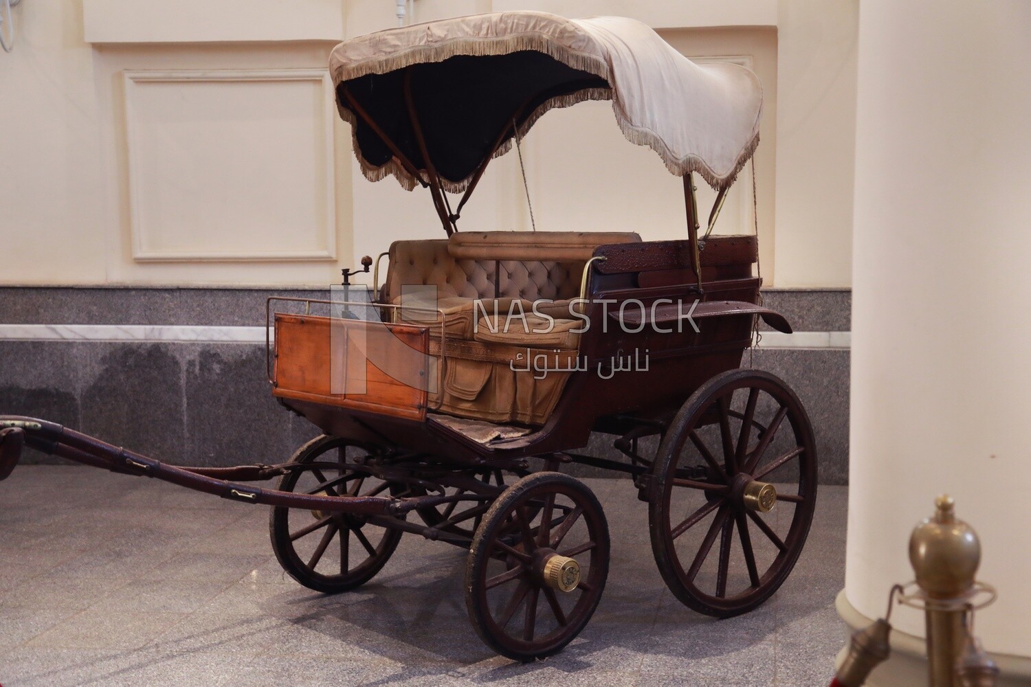 Chariot on display at the Royal Carriage Museum in Cairo, Egypt.