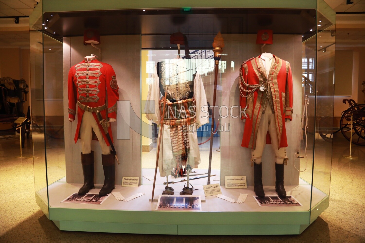 Some of the knights&#39; clothing displayed in the Royal Chariot Museum in Cairo, Egypt.