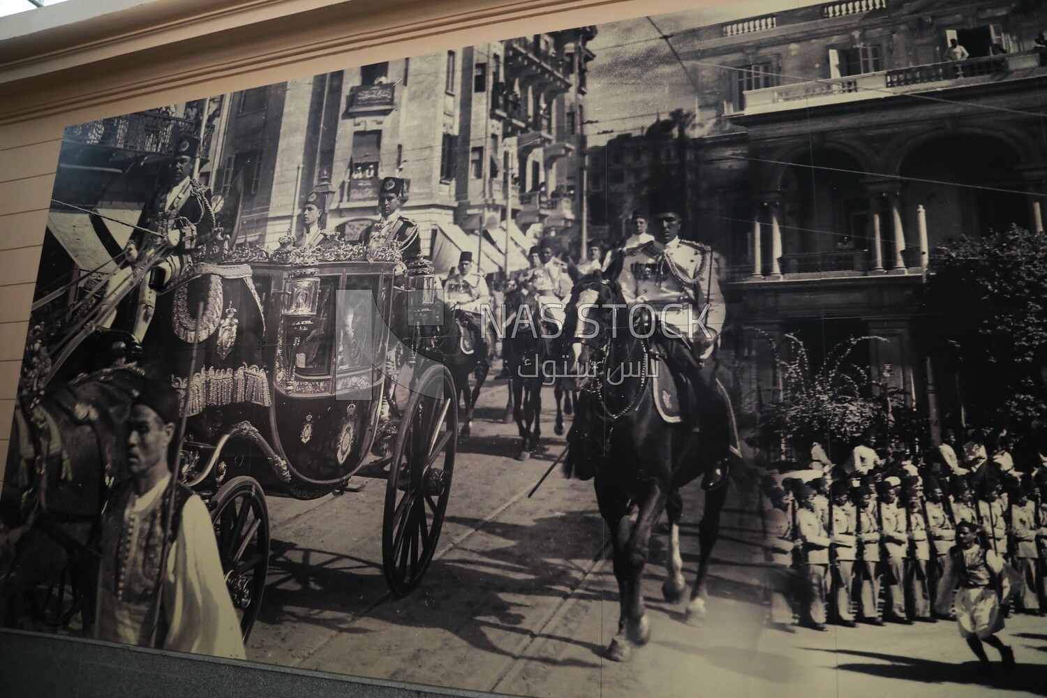 Rare black and white photo on display at the Royal Chariot Museum,