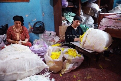 Two women work in a workshop