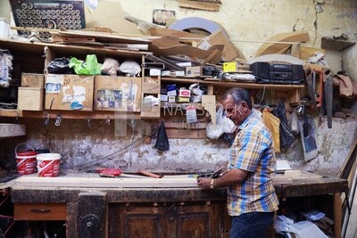 Carpentry craftsman in the workshop