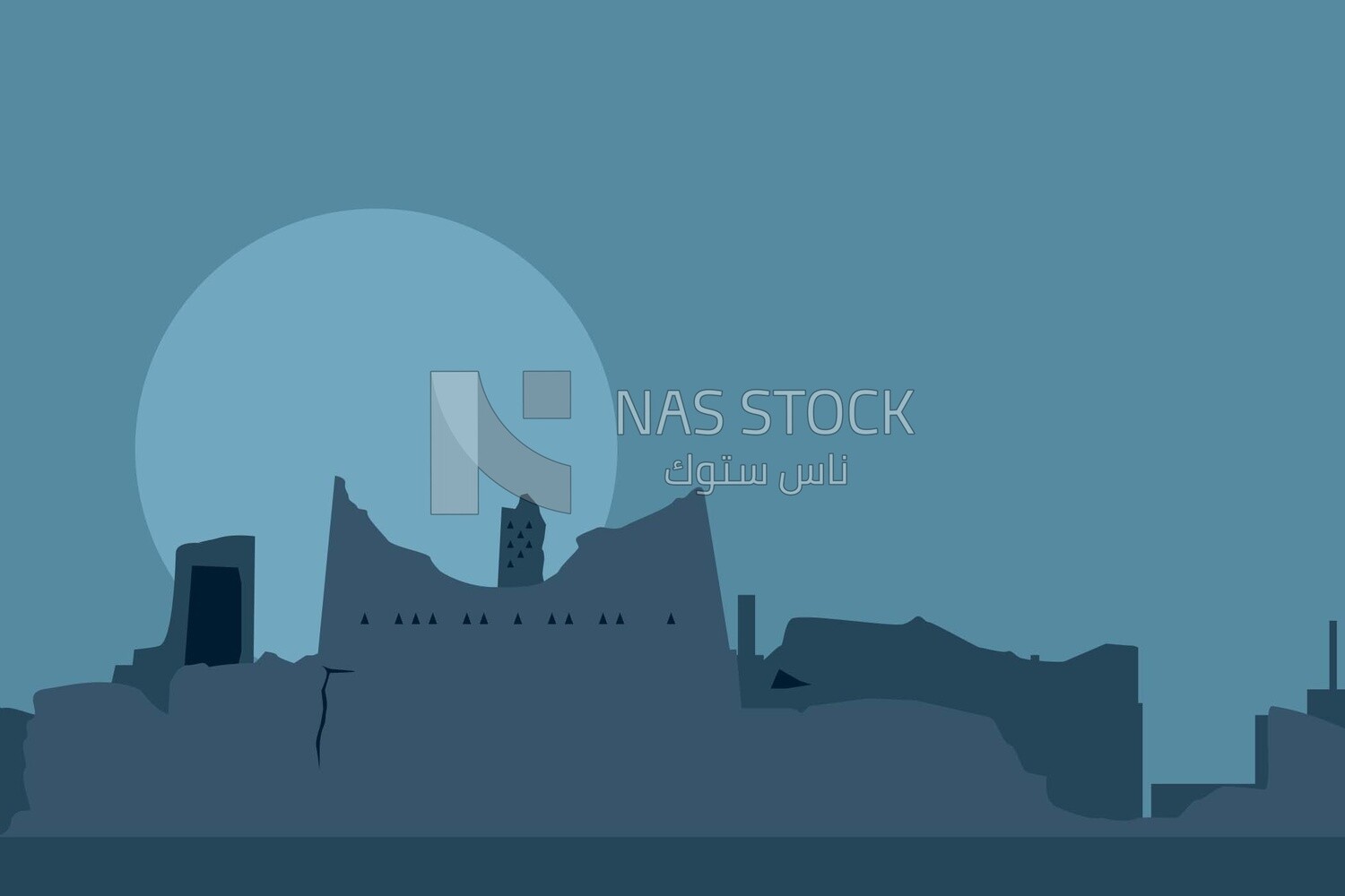 View of city at night, wallpaper, vector illustrator