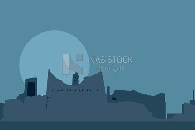 View of city at night, wallpaper, vector illustrator