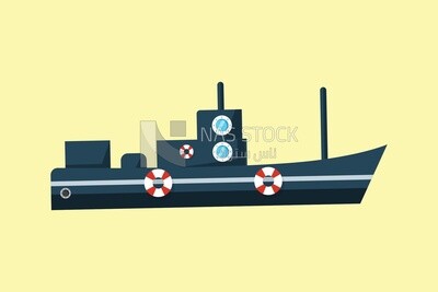 View of a ship, icons and templates, vector illustrator