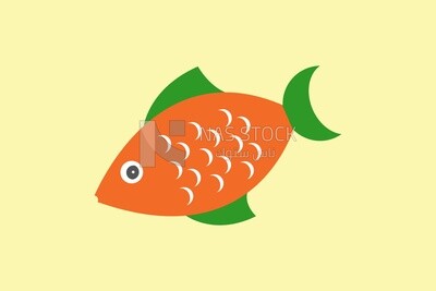 View of an orange fish, icons and templates, vector illustrator