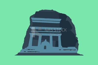View of a building, icons and templates, vector illustrator
