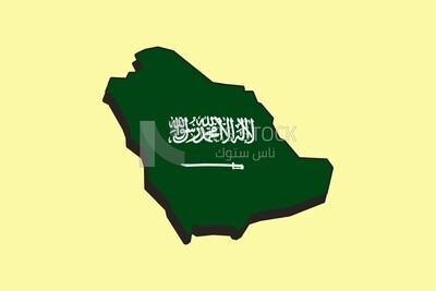 منظر لخريطة تحمل شعار علم المملكة العربية السعودية ، أيقونات ورموز، فيكتور اليستريتور