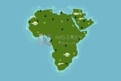 Green world map, icons and templates, vector illustrator