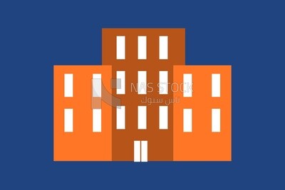 View of a building, icons and templates, vector illustrator
