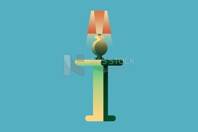 Desk lamp, icons and templates, vector illustrator