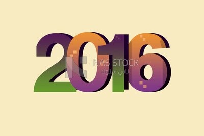 Number 2016, icons and templates, vector illustrator