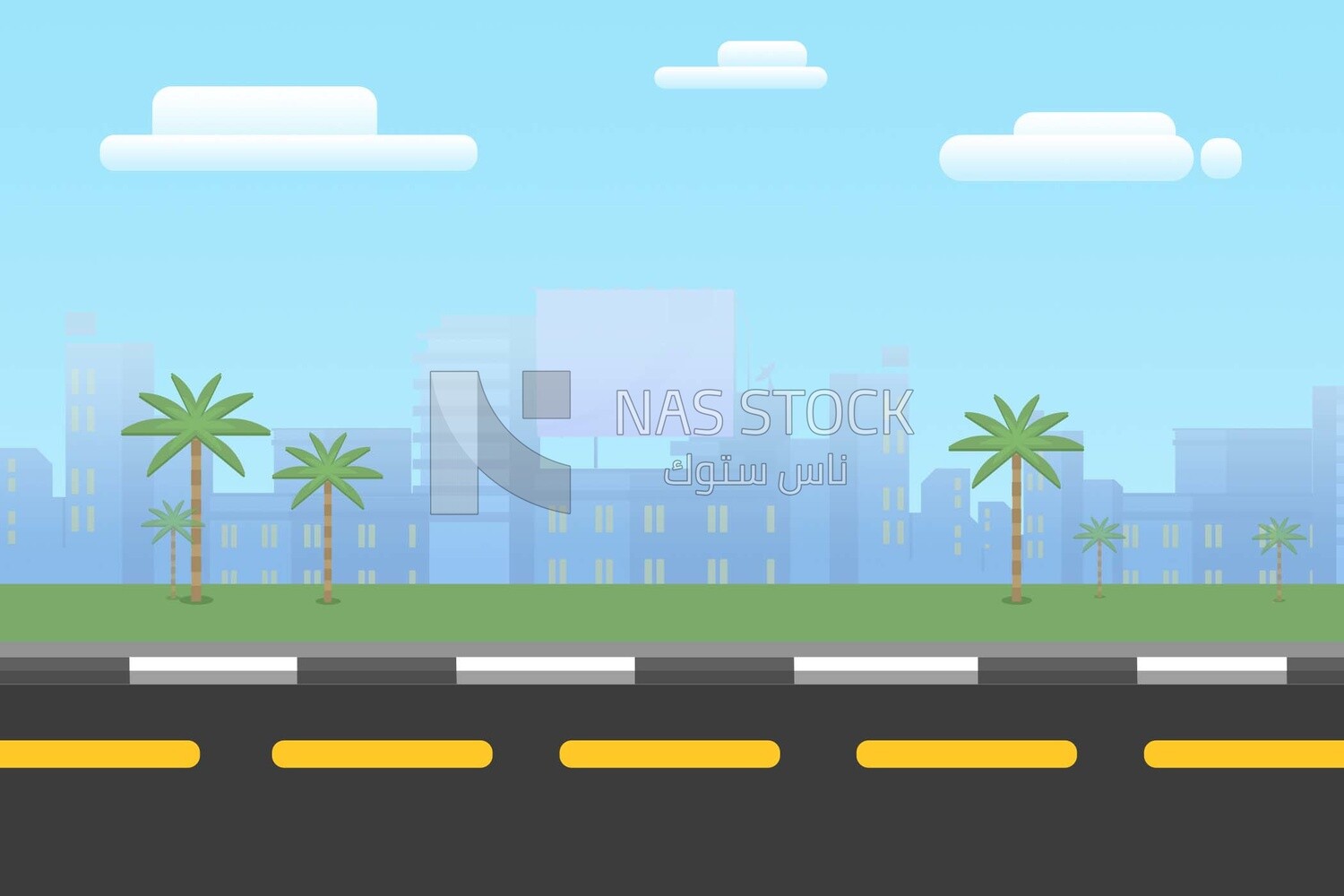 View of the road, wallpaper, vector illustrator