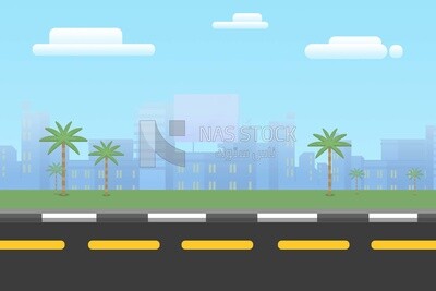 View of the road, wallpaper, vector illustrator